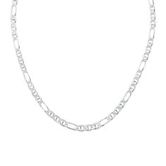 Sterling Silver Semi-Solid Figarucci Link Chain Necklace 6.5mm - 22 Inches