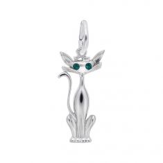 image of Sterling Silver Siamese Cat 3D Charm with sku:10822401000