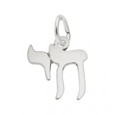 Sterling Silver Small Chai Flat Charm