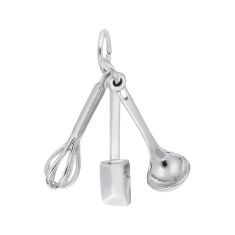 Sterling Silver Small Garden Tools 3 Piece 3D Charm