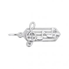 Sterling Silver Small Music Staff 2D Charm