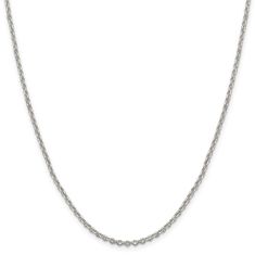 Sterling Silver Solid Diamond-Cut Cable Chain Necklace | 2.5mm