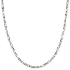Sterling Silver Solid Figaro Chain Necklace | 3.5mm