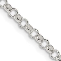 Sterling Silver Solid Rolo Chain Necklace | 3mm