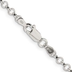 Sterling Silver Solid Rolo Chain Necklace | 3mm