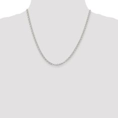 Sterling Silver Solid Rolo Chain Necklace | 3mm
