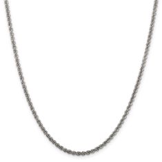 Sterling Silver Solid Rope Chain Necklace | 2.5mm