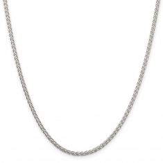 Sterling Silver Solid Round Spiga Chain Necklace | 2.5mm