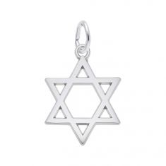 image of Sterling Silver Star Of David Flat Charm with sku:10264201000