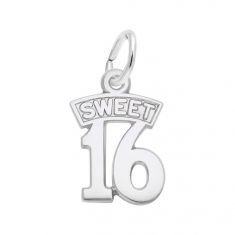 Sterling Silver Sweet 16 Birthday Flat Charm