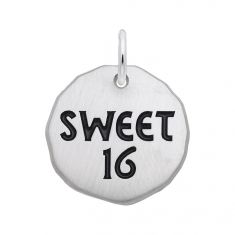 Sterling Silver Sweet 16 Flat Charm Tag