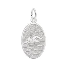 Sterling Silver Swimmer Flat Charm