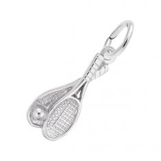image of Sterling Silver Tennis Racquet Pair Flat Charm with sku:10230801000