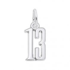 image of Sterling Silver That's My Number 13 Flat Charm with sku:10176201013