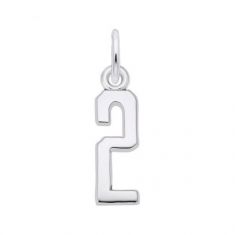 image of Sterling Silver That's My Number 2 Flat Charm with sku:10176101002