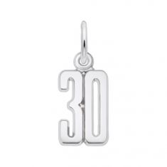 image of Sterling Silver That's My Number 30 Flat Charm with sku:10176201030