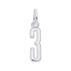 image of Sterling Silver That's My Number 3 Flat Charm with sku:10176101003