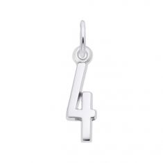 image of Sterling Silver That's My Number 4 Flat Charm with sku:10176101004