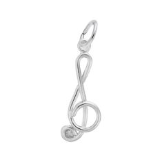 Sterling Silver Treble Clef 3D Charm