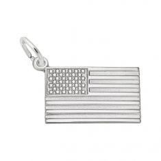 image of Sterling Silver USA Flag Flat Charm with sku:10559001000