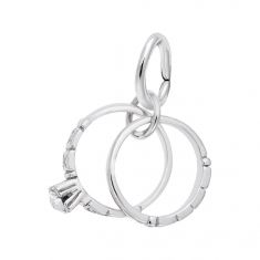 Sterling Silver Wedding Rings 3D Charm