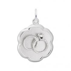 Sterling Silver Wedding Rings Disc Flat Charm
