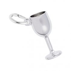 Sterling Silver Wine Glass 3D Charm