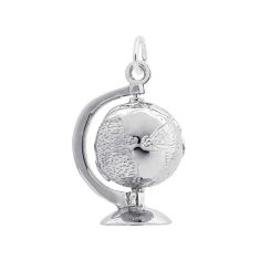 image of Sterling Silver World Globe 3D Charm with sku:10102601000