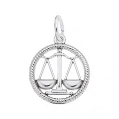 image of Sterling Silver Zodiac Libra Cut-Out Flat Charm with sku:10477901000
