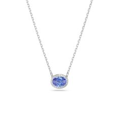 Swarovski Crystal and Zirconia Constella Rhodium-Plated Blue Pendant Necklace