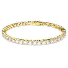 Swarovski Crystal and Zirconia Gold-Tone Plated Matrix Tennis Bracelet
