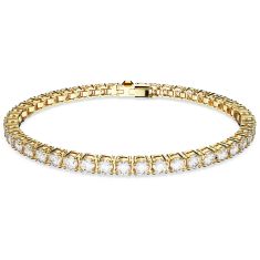 Swarovski Crystal and Zirconia Gold-Tone Plated Matrix Tennis Bracelet