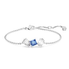 Swarovski Crystal and Zirconia Mesmera Rhodium-Plated Blue Bracelet