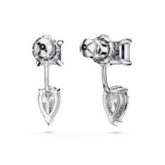 Swarovski Crystal and Zirconia Mesmera Rhodium-Plated Blue Detachable Earring Jackets