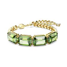 Swarovski Crystal and Zirconia Millenia Green Gold-Tone Plated Bracelet