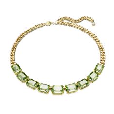 Swarovski Crystal and Zirconia Millenia Green Gold-Tone Plated Necklace