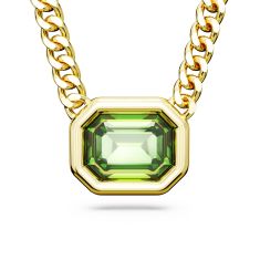 Swarovski Crystal and Zirconia Millenia Green Gold-Tone Plated Pendant Necklace