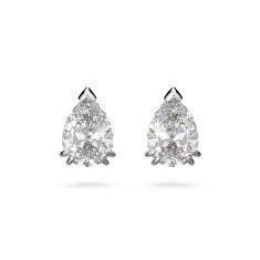 Swarovski Crystal and Zirconia Millenia Rhodium-Plated Pear-Cut Stud Earrings
