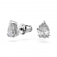 Swarovski Crystal and Zirconia Millenia Rhodium-Plated Pear-Cut Stud Earrings