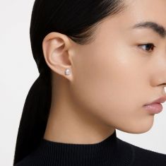 Swarovski Crystal and Zirconia Millenia Rhodium-Plated Pear-Cut Stud Earrings