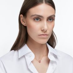 Swarovski Crystal and Zirconia Millenia Rose Gold-Tone Plated Octagon Necklace and Earring Set