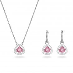 大特価市 and Crystal Swarovski Zirconia Pendant Pink Rhodium-Plated アクセサリー