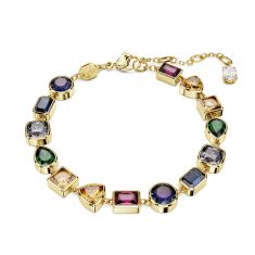 Swarovski Crystal and Zirconia Stilla Gold-Tone Plated Multicolored Tennis Bracelet