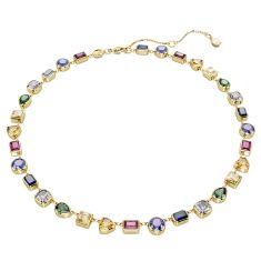 Swarovski Crystal and Zirconia Stilla Gold-Tone Plated Multicolored Tennis Necklace