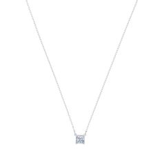 Swarovski Crystal Attract White Tone Solitaire Necklace REEDS Jewelers