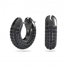Swarovski Crystal Dextera Hoop Earrings | Black Crystal | Black Ruthenium-Plated