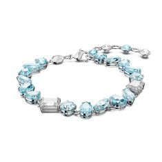 Swarovski Crystal Gema Rhodium-Plated Blue Tennis Bracelet