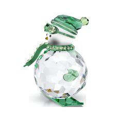 Swarovski Crystal Green Holiday Cheers Dulcis Snowman Figurine
