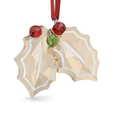 Swarovski Crystal Holiday Cheers Gingerbread Holly Leaves Ornament