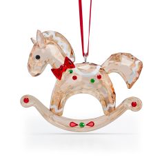 Swarovski Crystal Holiday Cheers Gingerbread Rocking Horse Ornament